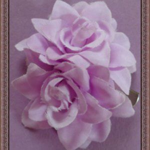 Purple Handmade Flower Design Hair Bow Clip